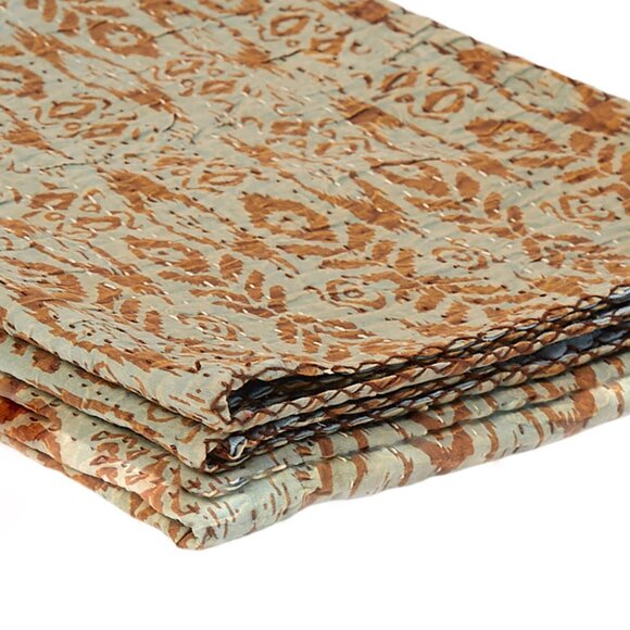 Taj Hotel Home Decor Kantha Cotton Throw | 1-Piece | Multicolor | 50"x70" - Picture 3 of 4